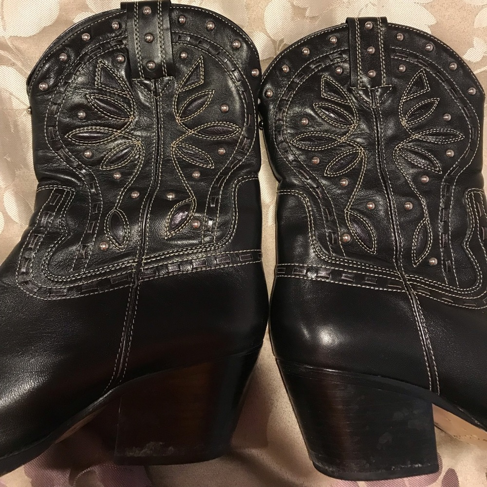Cole Haan black cowgirl boots “morgen short boot” - Picture 3 of 8